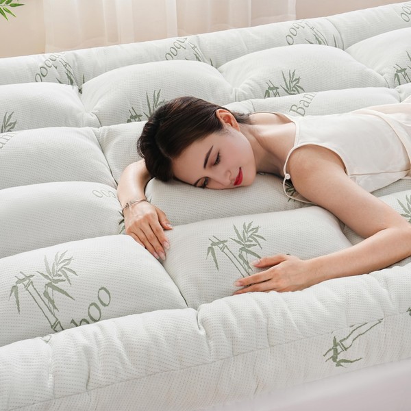 DOWNCOOL 3 Inch Memory Foam Mattress Topper Queen – Cooling