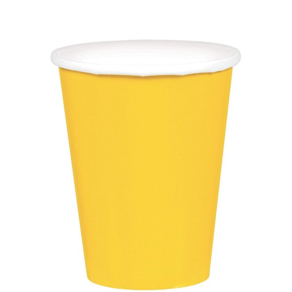 Sunshine Yellow Paper Cups | 9 oz. | Pack of 20 | Party Supply