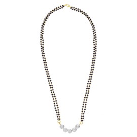 Efulgenz Indian Mangalsutra for Women Indian Bollywood Traditional Ethnic CZ Mangalsutra Pendant Necklace Black Beads Mangalsutra Jewelry for Women