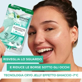 Garnier SkinActive Hydra Bomb Eye Mask for Dark Circles with Orange Juice and Hyaluronic Acid, 4 Patches + Cryo Jelly Eye Mask, Anti-Effect, with Glycerine and Menthol, 4 Patches