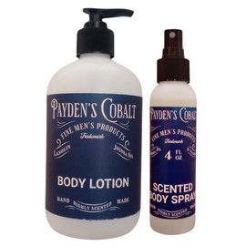 Payden's Cobalt Chocolate Temptation For Men Scented Body Lotion and Body Spray Set, 12 Oz Lotion - 4 Oz Body Spray