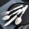 White Silverware Set for 6 Durable Stainless Steel Flatware Set
