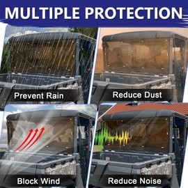 StarknightMT UFORCE Vented Rear Windshield, UFORCE 1000 Back Window Compatible with CFMOTO UFORCE 1000 1000XL 2019-2025 Thicken Poly SXS UFORCE Windscreen Parts Accessories, Light Tint