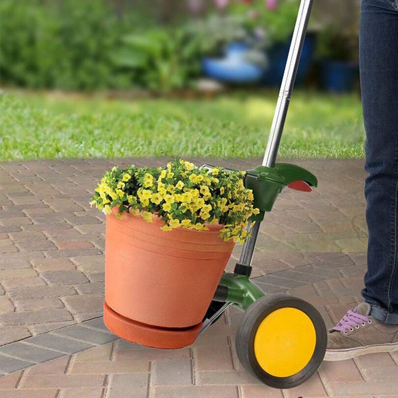 VIMOA Potted Plant Dolly with Flat Free Wheels Adjustable Handle