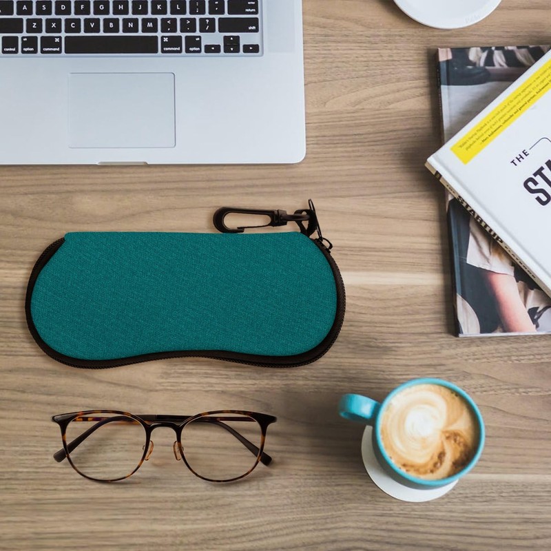 MoKo Soft Neoprene Eyeglass Case Eyeglass Pouch Zipper Splashproof Scratchproof