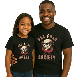 Rad Dad Society and Rad Like My Dad Shirt, Father and Daughter Matching Shirt, Funny Daddy Shirt, Fathers Day Matching Shirt, Shirt Gift For Father (Adult T-Shirt 2)