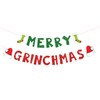 HIXNUG 2pcs Christmas Banner Monster Christmas Decoration Supplies Red &