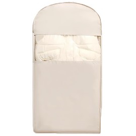 Space Saving Hanging Garment Bag With Self Compression Zipper, Space Saving Garment Bags For Down Coat, Space Saver Closet Organizers For Hanging Clothes (Beige, M)