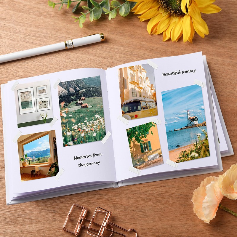zmybcpack 12 Pack White Hardcover Blank Book 6x8 inch, Hardcover