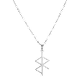 VASSAGO Viking Peace Runes Pendant Viking Rune Necklace Viking Symbol Stainless Steel Nordic Rune Talisman Pagan Jewelry Gift For Men Women (Steel)