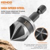 KENDO 5PCS Countersink Drill Bit Set, High Speed Steel Countersink