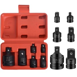 Impact Wrench Bit Adapter Impact Adapter Reducer Set 1/4 Inch to 3/8 Inch 3/8 Inch to 1/4 Inch 3/8 Inch to 1/2 Inch 1/2 Inch to 3/8 Inch 1/2 Inch to 3/4 Inch 3/4 Inch to 1/2 Inch Impact Socket Adapter