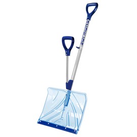 Snow Joe Shovelution Snow Shovel with Spring Assist and Telescoping Broom, Blue