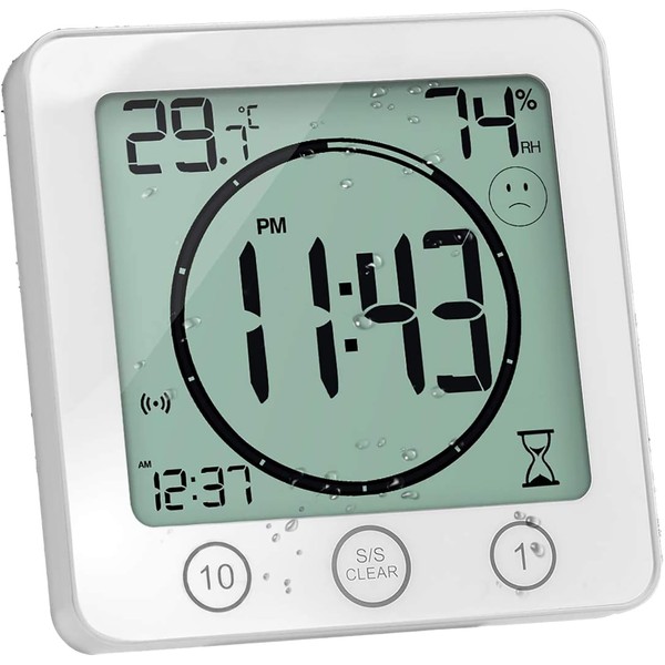 Ishino MC-BOTOKS Digital Thermometer/Hygrometer/Waterproof Watch/Timer/Hygrometer/Hygrometer/Humidity/Thermometer/Hygrometer/Humidity Thermometer/Digital Clock/Table Clock/Bathroom