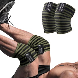 Knee Wraps for Weightlifting (1 Pair),Knee Straps for Squats Cross Training WODs Gym Workouts Weightlifting Fitness & Powerlifting,Alternative Knee Sleeve,72" Compression & Elastic Support