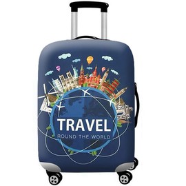 WUJIAONIAO Travel Luggage Cover Spandex Suitcase Protector Washable Baggage Covers (XL (for 29-32 inch luggage), TRAVEL)