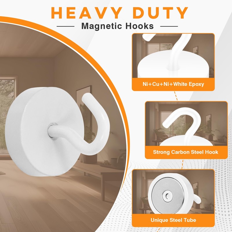 Neosmuk 60lb+ Extra Strong Magnet with Hook for Fridge,Heavy Duty