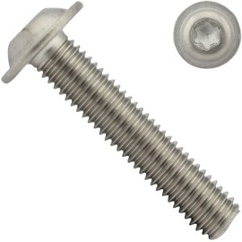 Pan Head Screws with Flange and Hexalobular Socket (ISR) - M5 x 45 - (Pack of 20) - ISO 7380-2 TX - Stainless Steel A2 V2A - Full Thread - Flange Screws - Flat Head Screws - SC7380-2TX