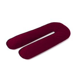 A ATH COLLECTION Pregnancy Pillowcase 9 FT, 12 FT, U Shaped Full Body Pillow Cover with zip, Nursing, Support and Maternity Pillow for Pregnant Women Cover Only (9 FT, Burgundy)