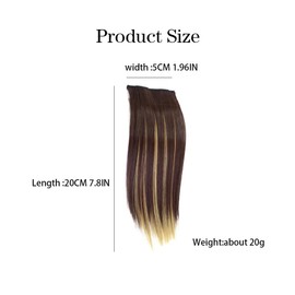 XFSRG Extensions Echthaar Clip für Damen Mädchen Haarverlängerung Mädchen Glattes, natürliches Echthaar zum Einclippen Hair 20cm（Weinrot #1）