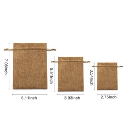 YoungJewl 50pcs Light Yellow Colors Small Burlap Gift Bags with Drawstring Jewelry Pouches for Wedding Favors Birthday Party Christmas DIY Craft Home Supplies(2.75x3.54inch)