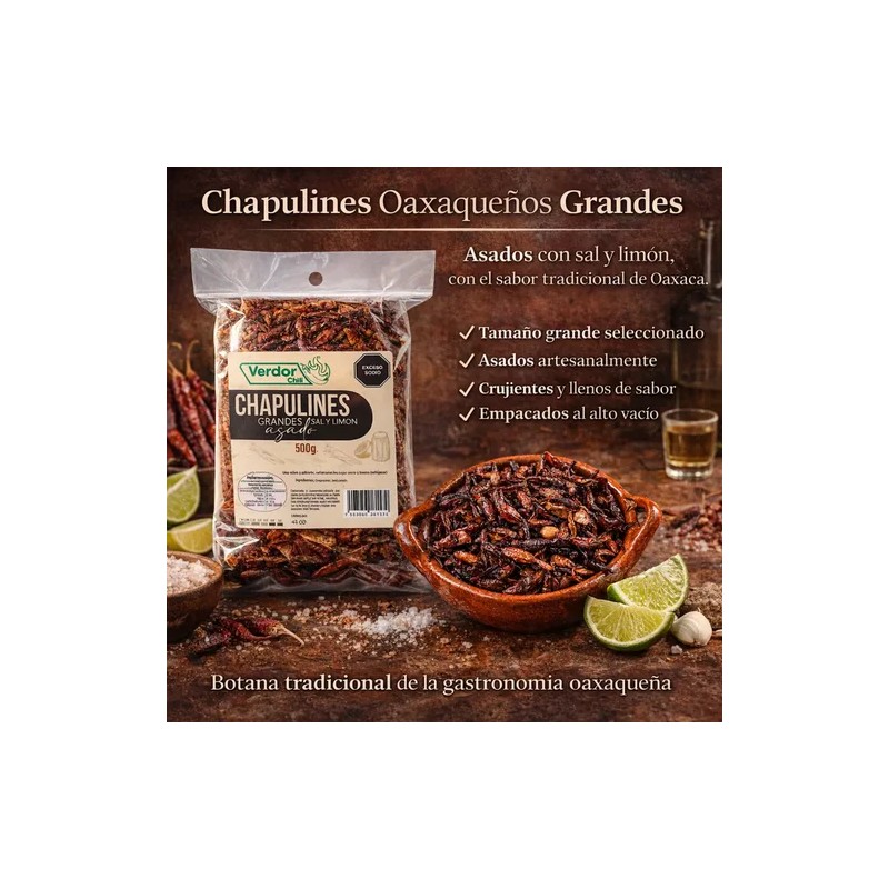 Chapulines Oaxaqueños 1kg Varios Preparados Grandes