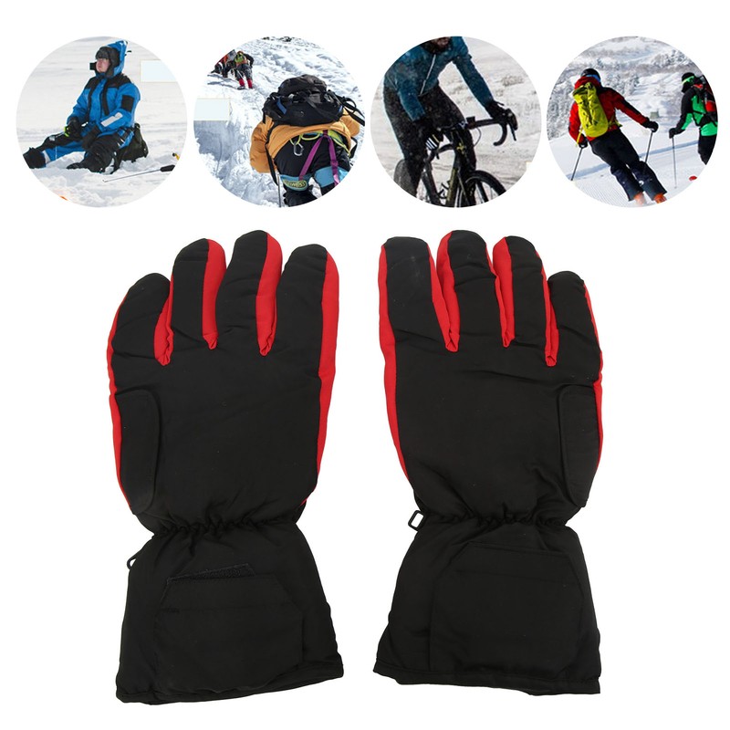 Electric Heated Gloves Polyester Waterproof Battery Powered Winter Heated Gloves
