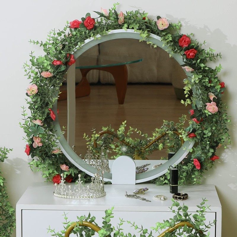 Dolicer 8 Pack Faux Eucalyptus Greenery Garland, 48FT Artificial Eucalyptus