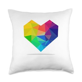 Women Crystal Valentine Heart Color Wow purple Throw Pillow