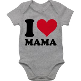 Shirtracer - Baby Bodysuit Boy Girl - I Love Mama, 2 mottled grey