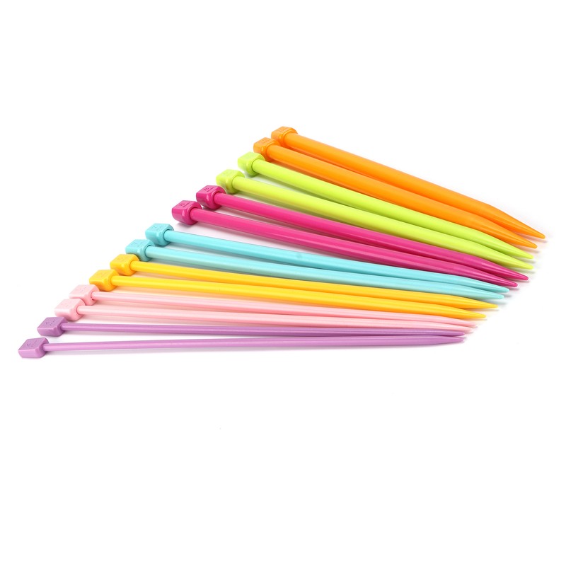 14 Pcs Knitting Needles Multicolour Portable 25cm Sweater Needle Plastic