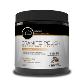 MB Stone MB-20 Polishing Kit - Granite Polish, Granite Polishing Tool, Stone Polish | Serpentines & Quartzite | Ready to Use Bundle with Hogs Hair Pads & Pad Driver, 8.5oz jar