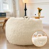XeGe Fluffy Stuffed Animal Storage Bean Bag Chair Cover(No Filler),