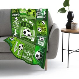 Hairxr Soccer Blanket Fleece Soccer Balls Throw Football Team Player Sports Blankets 40X50 Inch Mom Gifts for Boys Teen Girls Men Women Coach
