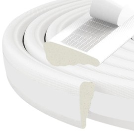 118” Wedge Weather Stripping Tape, Self-Adhesive Door Seal Strip for Soundproofing and Insulation, Window Draft Blocker Gap Filler Winter Insulation Tape Noise Blocker for Exterior Front Door (White)