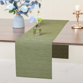 Myir JUN Table Runner, Washable Table Runner Roll Table Ribbon Table Decorations for Birthday Wedding, Party, Home Outdoor und Restaurants 12" x 72" (Green)