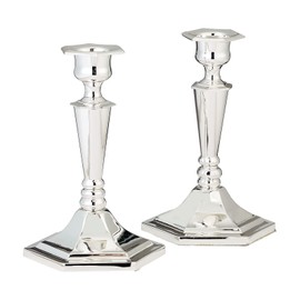 Rite Set of 2 Silverplated Candlestick Holders - Shabbat Candlestick Holders Set, Shabbat Silver Candle Holders, Shabbat Gifts