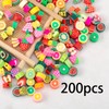 200pcs Fruit Polymer Clay Beads Mixed Fruit Beads Spacer Beads