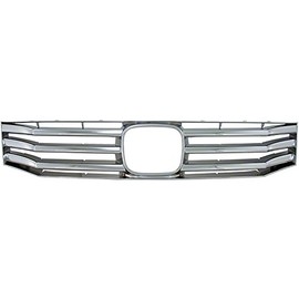 Front Grille Insert Overlay Trim for 2008-2010 Honda Accord - Chrome Snap On Billet Style - Car, Truck, SUV, Van & Jeep Replacement Accessories