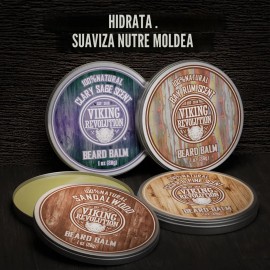 Pack 4 Balsamos Barba 1oz Sándalo Cedro Ron