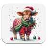Veqzc Highland Cow Christmas Dish Drying Mat - Highland Cow Absorbent Dish Drying Mat for Kitchen Counter,Coffee Bar Mat,Coffee Maker Mat for Countertops,Christmas Kitchen Decor,16x17.5 Inch