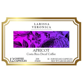 Apricot Costa Rica Decaf Coffee (Single Serve K-Cup Pods) (Gourmet, Naturally Flavored, Whole Coffee Beans) (12 pods, ZIN: 571200)