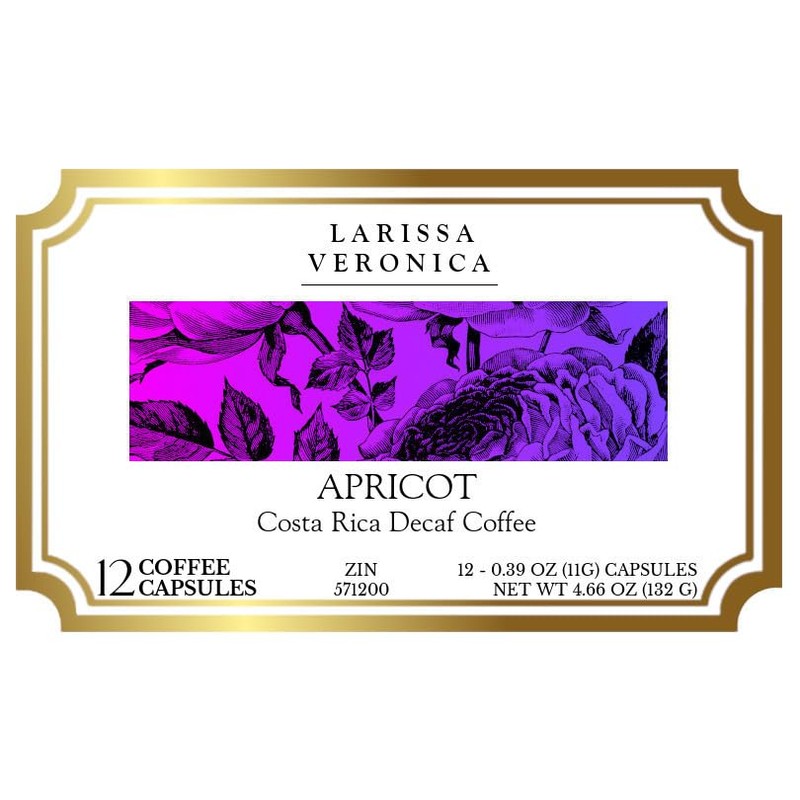 Apricot Costa Rica Decaf Coffee (Single Serve K-Cup Pods) (Gourmet,
