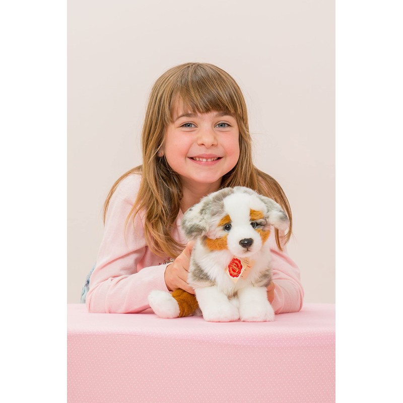 Teddy Hermann 91935 Hund Australian Shepherd Welpe 22 cm, Kuscheltier,