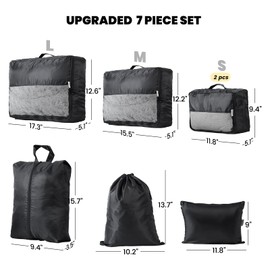 AOYHNID 7 Set Packing Cubes for Travel Organization,Packing Organizers for Suitcases,Travel Accessories Luggage Organizer Set (Black)