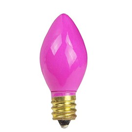 Northlight Pack of 25 Opaque Pink C7 Christmas Replacement Bulbs