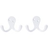 Merriway® BH00227 (2 Pcs) White Metal Twin Robe Hook -
