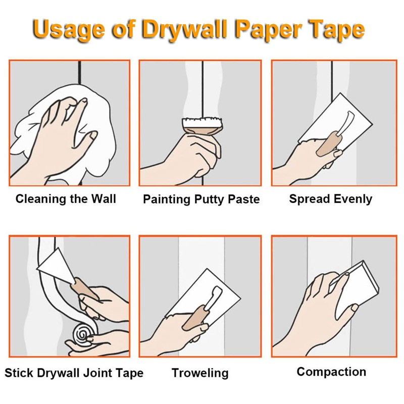 XZRDINGJIE Drywall Paper Tape, Ultra-Thin Fiber Paper Drywall Joint Tape