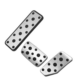 Motoforti Foot Pedal Brake Gas Pad, Footrest Pedal Non Slip Foot Pad Covers, for Subaru Outback 2020-2021, Stainless Steel, Silver Tone, Black, 3pcs