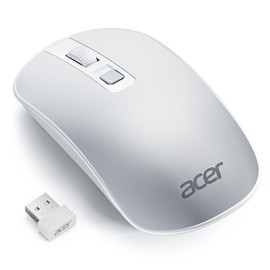 acer Wireless Mouse, Computer Mouse Wireless with 2.4GHz USB Receiver, 1600 DPI Portable Ultra-Slim Mice with 4 Buttons, Lightwight, Compatible with Laptop, MacBook, Desktop, PC - Silver